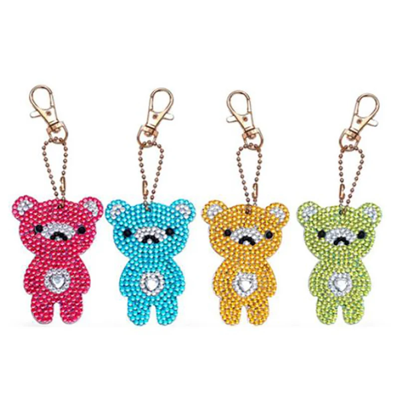

5D Diy Full Drill Cartoon Animal Panda Diamond Painting Keychain Kits Resin Women Girl Bag Jewelry Handmade Gifts