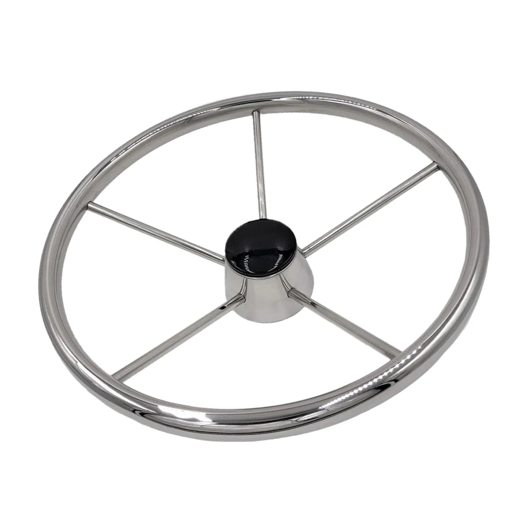 343mm Boat Steering Wheel Non-directional 5 Spoke 3/4