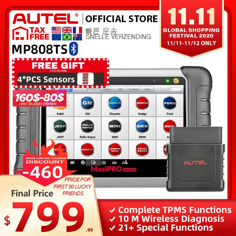 Autel MaxiPRO MP808TS OBDII Car Automotive