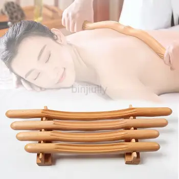 긁기 스틱 너도밤 나무 우드 백 숄더 넥 허리 다리 마사지 도구 팻 버너 자오선 브러시 슬림 셀룰 라이트 마사지로드