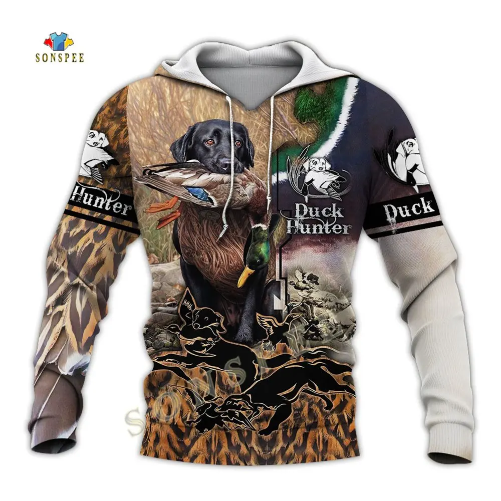 Unisex Casual Streetwear Hoody Animal Dog Duck Jungle Hunting Camo 3D
