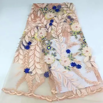 

Very high end 3d flowers lace fabric pretty design bridal party dress lace fabric african beaded french lace fabric FJ2789