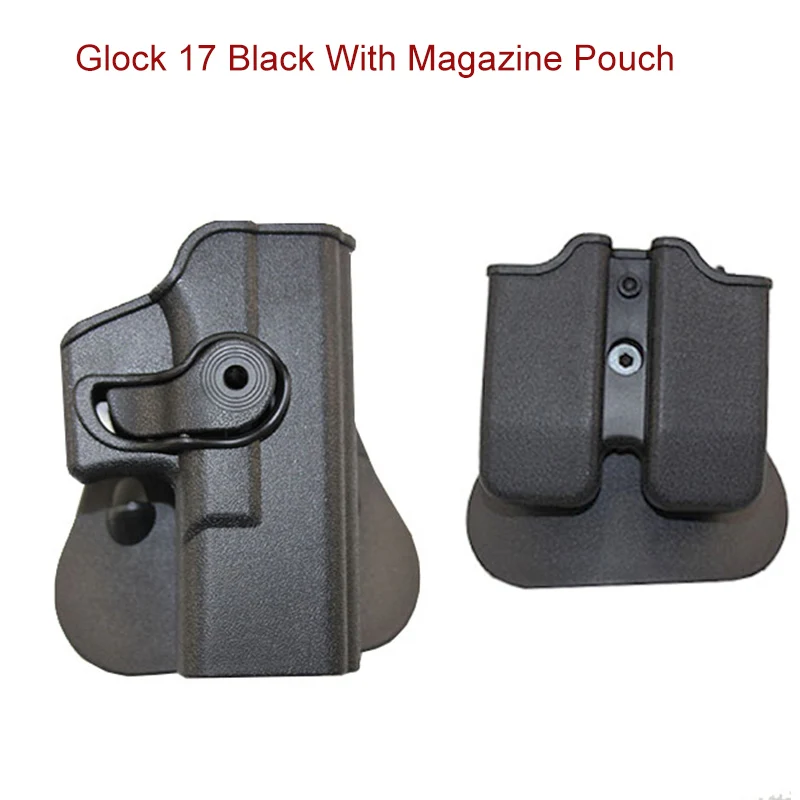 BK Glock with clip Тактический IMI пистолет кобура для Glock 17 19/Beretta M9/Кольт 1911 боевой кобура для страйкбола охотничий пистолет сумка-чехол для ружья с зажимом - Цвет: BK Glock with clip