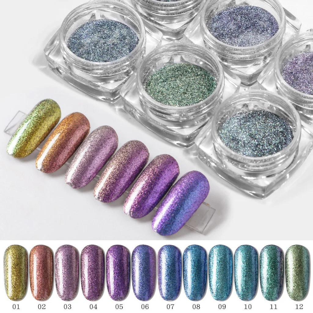 

Nail Powder Flow Mirror Powder Chrome Effect Nail Polish Foil Nails Art Glitter Dipping Powder Nail Art Tools #Zer