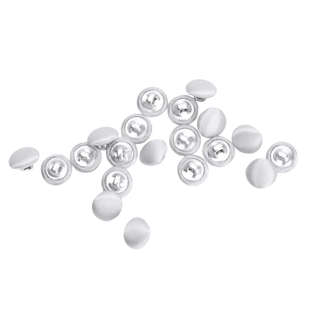 20Pcs Cloth Buttons Smooth Satin Covered Wedding Dress Back buckles Metal Shank Buttons for Tuxedo Suits Gowns Blouses Coats 2