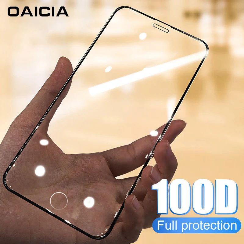 100D закругленные края защитное стекло на iPhone 6 6s 7 8 Plus закаленное для X XS MAX XR