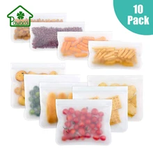 Многоразовые перерабатываемые кухонные герметизация пищевых продуктов мешок для хранения толстых пищевых продуктов PEVA экологически чистые фрукты мясо мешки для хранения молока