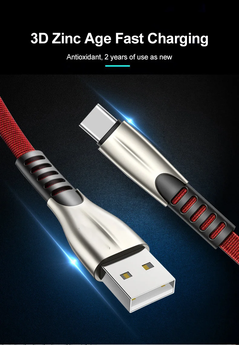 3 А USB кабель для быстрой зарядки для iPhone X XR Xs Max 11 Pro 8 7 для samsung S8 S9 S10 1 м 2 м 3 м длинный провод для зарядного устройства телефона шнур для передачи данных