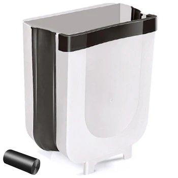 

Folding Trash Can, Hanging Trash Can over Cabinet Door Hanging Garbage Can Cabinet Trash Can Hanging with Garbage Bag