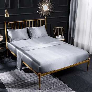

Luxury Pure Satin Silk Bedding Set Single Queen King Size Bed Set Flat&Fitted Sheet&Pillowcases Comforter Home Textile