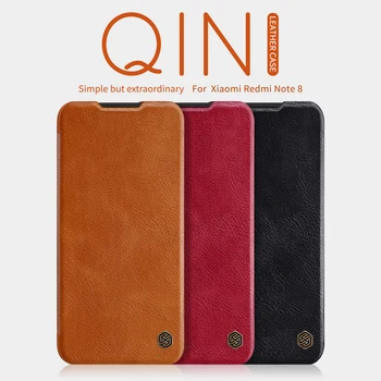 

For Xiaomi Redmi Note 8 Nillkin Qin Leather Flip Case For Xiaomi Redmi Note 8Pro PC Back Cover With Card Pocket Phone Bag Fundas