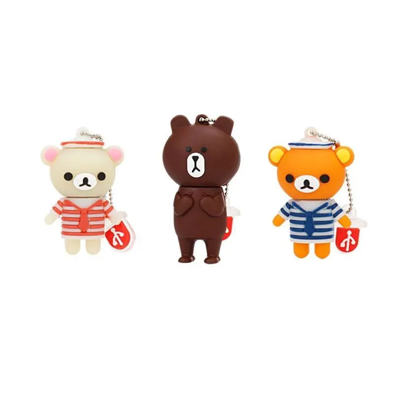 

lovely cartoon bear type Usb disk memory stick usb 2.0 4GB 8GB pendrive 16GB pen drive 32GB 64GB 128gb actual capacity best gift