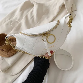 

Chain Design Summer Solid Color Quality PU Leather Crossbody Bags For Women 2020 Simple Fashion Shoulder Bag Lady Handbags