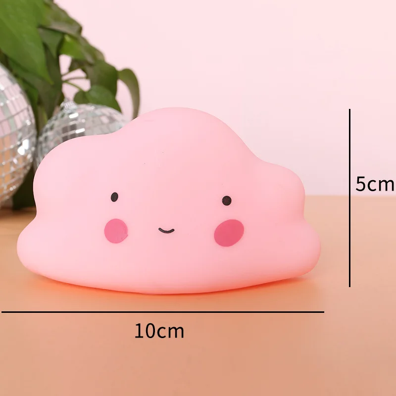 Pink-Cloud 3D светодиодный ночник для детской комнаты, украшение для кровати, украшение для спальни, светильник в форме звезды, детский светодиодный ночной Светильник - Испускаемый цвет: Pink-Cloud