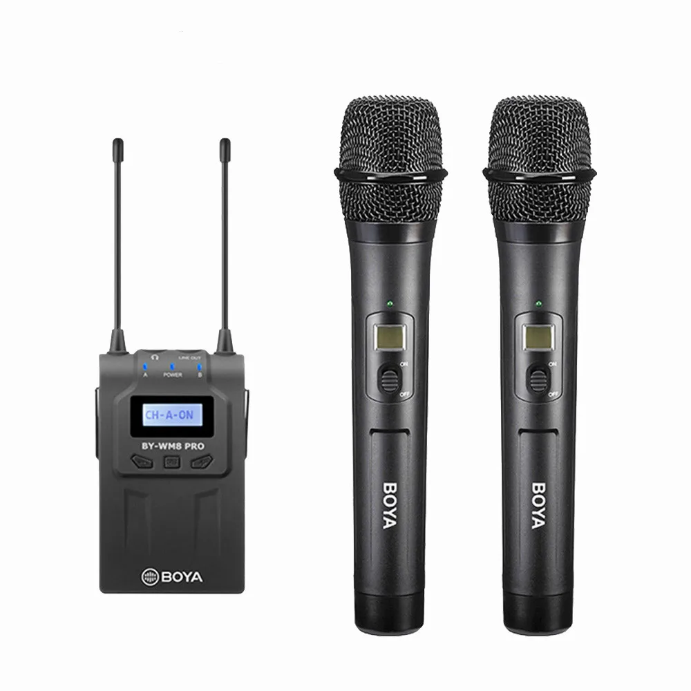 

Boya By-wm8 Pro-k5 Uhf Wireless System Collar Mic For Camcorder Camera
