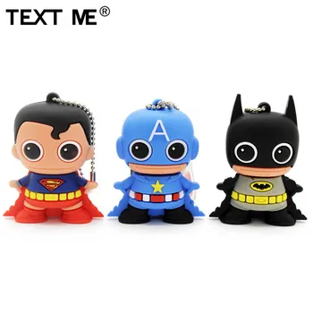 

TEXT ME 64GB Cool New 3 style Batman Superman 4GB 8GB 16GB 32GB usb flash drive usb 2.0 pendrive