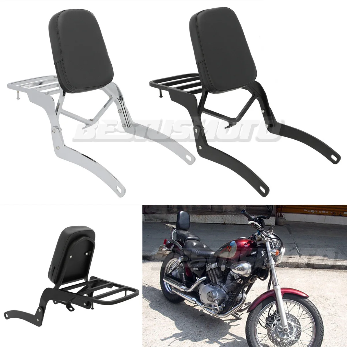 Багажная стойка для мотоцикла с спинкой Sissy Bar Yamaha Virago XV 125 250 XV125 XV250 1989-2019 2001 2002 2003