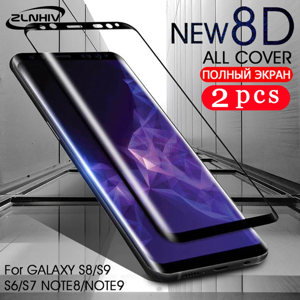 Funda completa para samsung galaxy s10, s9, s8 plus, s7 edge, note 8, 9, 10 pro, película protectora de vidrio templado, protector de pantalla de teléfono, 2 uds.