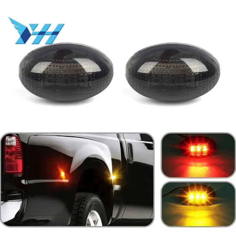 

KEYECU 2Pieces 12V 3Led Front Fender Bed Side Marker Clearance Led Lights for 1999-2010 Ford Super Duty F250 F350 F450 F550