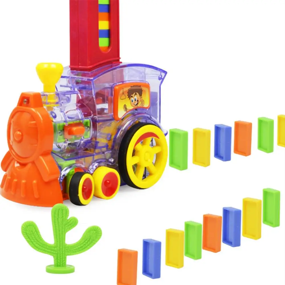 

Domino Building Block Game Set Cartoon Rally Train Engine Shaped Toy Set Domino Rally Block Toy Ideal Birthday Christmas Gift
