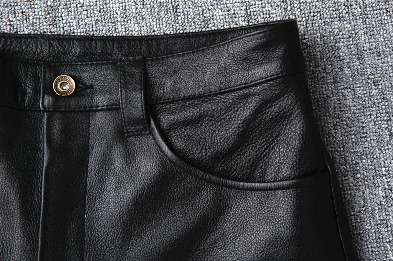 Men's Motorcycle Riding  genuine Leather Motorcycle Pants 6