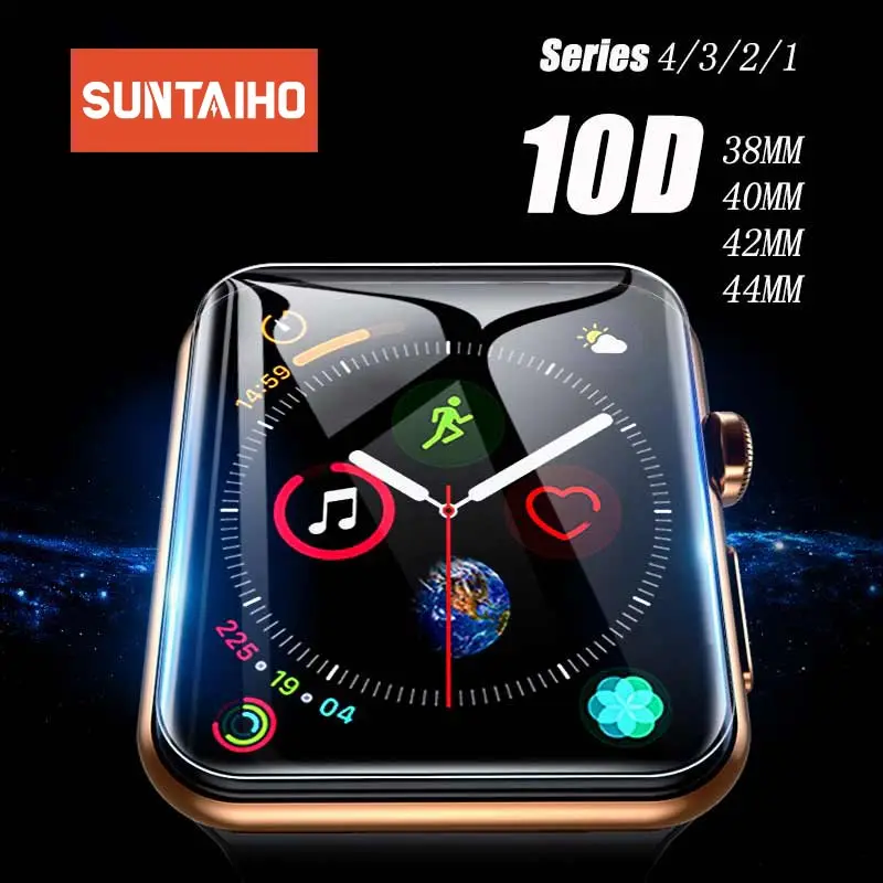 

10D Screen Protector Clear Coverage Protective Film for iWatch 4 5 40MM 44MM Not Tempered Glass for Apple Watch 3 2 1 38MM 42MM