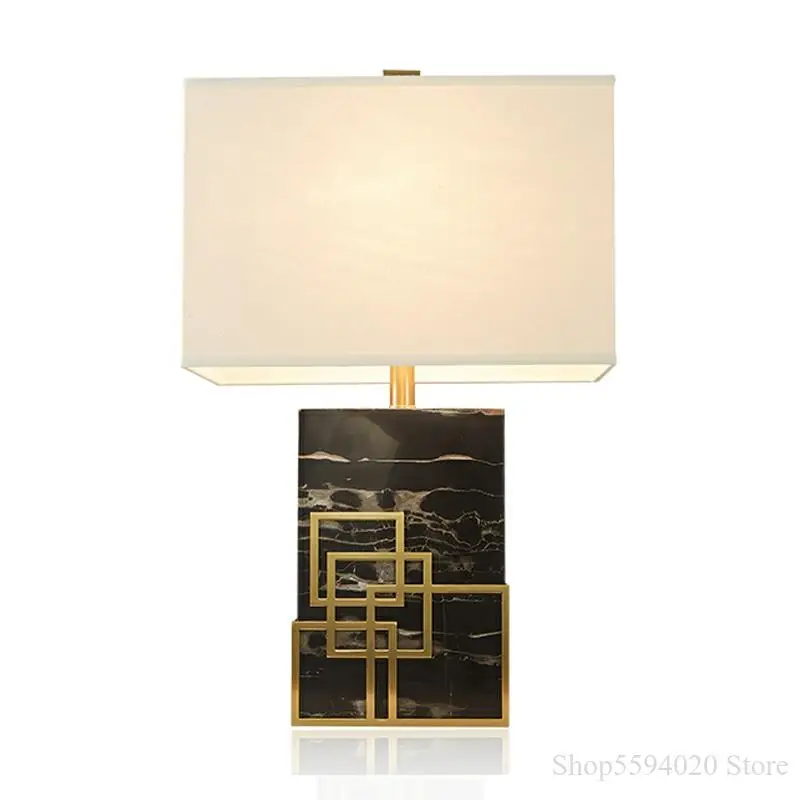 American Luxury Table Lamp Marble Table Lights Post-modern Simple Living Room Designer Model Room Bedside Lamp Home Deco  Lamp 6
