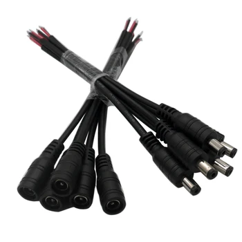 

10pcs/pack 5.5x2.1DC Connector female/male Plug Cable Wire use For CCTV Camera LED Strip Light