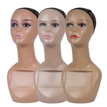 

H0032 Female Realistic PVC Mannequin Head Sale For Wig Jewelry And Hat Display Necklace Rack & Holder