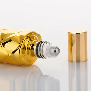 

10ML Luxury Rhombus Silver/Gold Empty Glass Mini Bottle Refillable Aromatherapy Essential Oils Perfume Roller Ball Vial