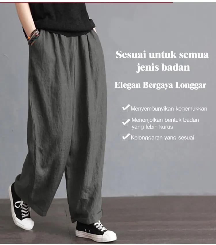 Seluar kasual berkaki lebar wanita