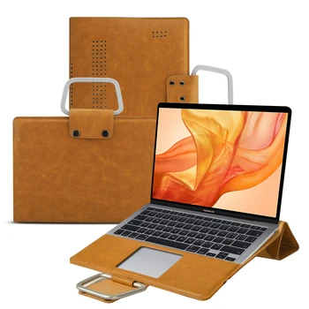 

For Macbook Air 13 2020 Case PU Leather Handbag Portable Notebook Cover Flip Stand Laptop Case For Macbook Air 13.3 inch 2020