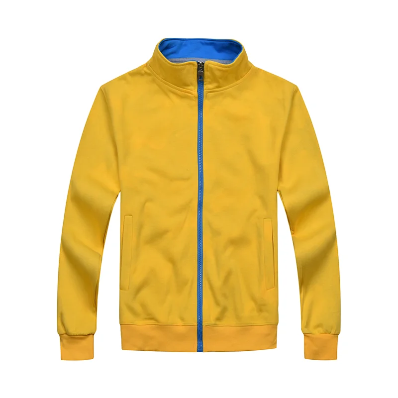 yellow YOTEE осенняя и зимняя повседневная Высококачественная куртка на молнии с воротником-стойкой и логотипом на заказ Мужская и женская куртка - Цвет: yellow