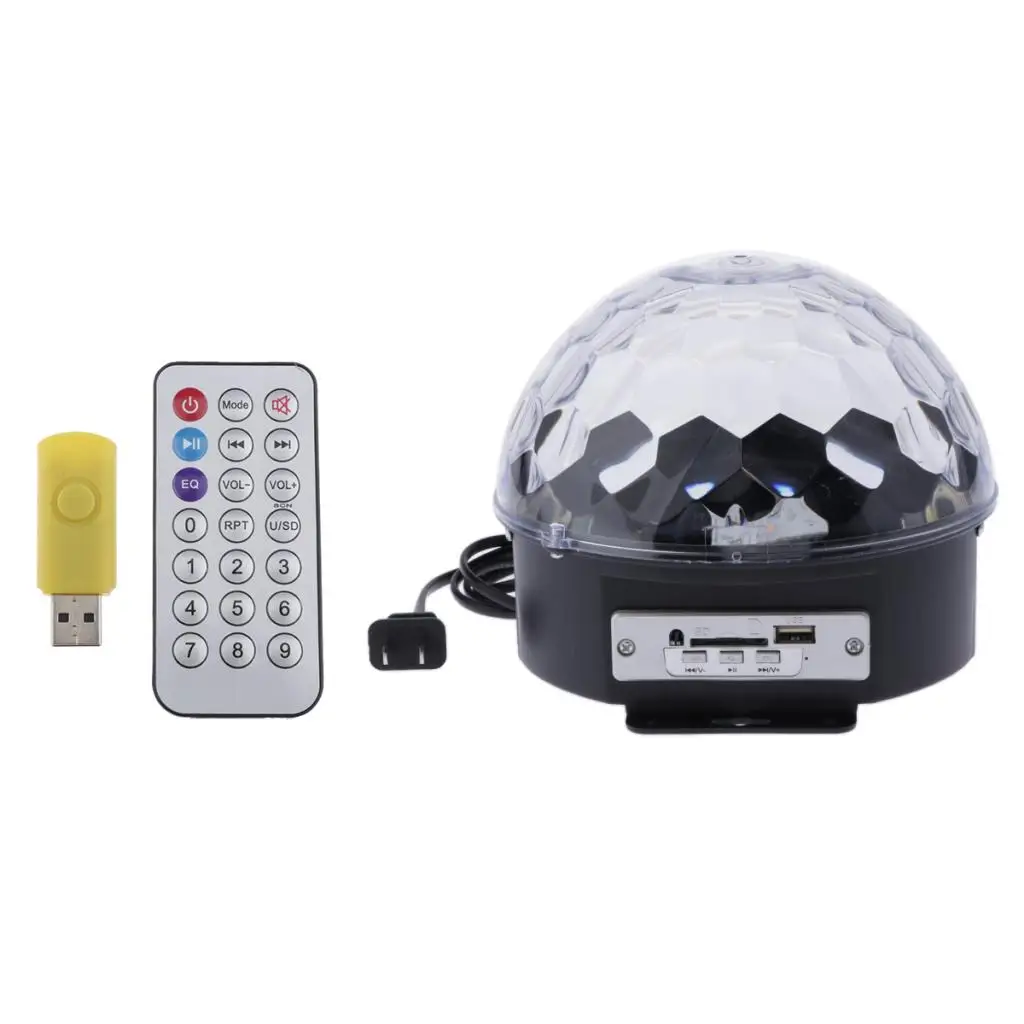 

Mini Crystal Magic Ball Rotated Stage Light Voice Control/Bluetooth RGB Lights Club Stage Effect Lighting Lamp for Disco Party