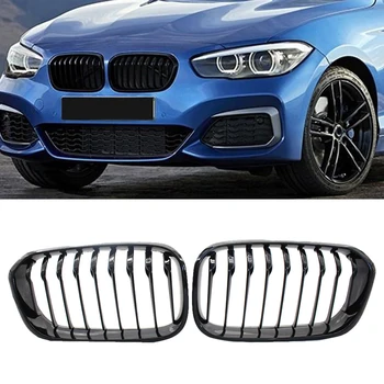 

NEW-Front Hood Grille/Grilles Single Slat Kidney Grille Frame High Gloss Black Fence Grille Compatible for BMW F20 LCI 1-Series