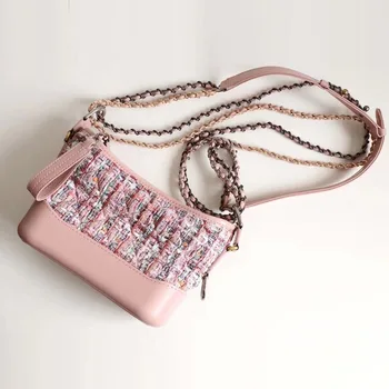 

2020 New Genuine Leather Cowhide Woolen Wanderer Chain Diamond Mini Women Bag luxury handbags women bags designer