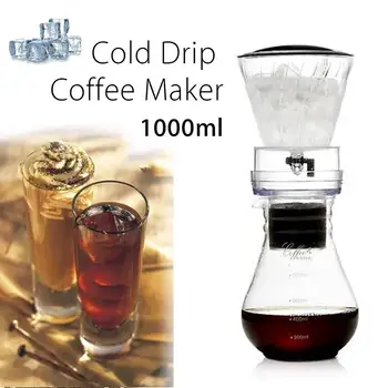 

600ml/1000ml Water Drip Coffee Machine Reusable Filter Tools Glass Espresso Coffee Dripper Pot Ice Brew Cold Drip Coffee Maker