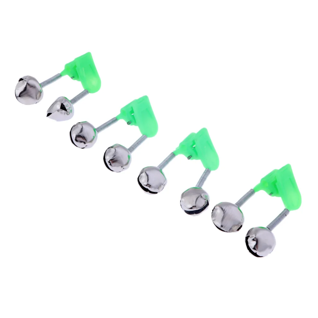 4Pcs Dual Alert Bells Fishing Rod Alarm Clip Carp Fishing Equipment