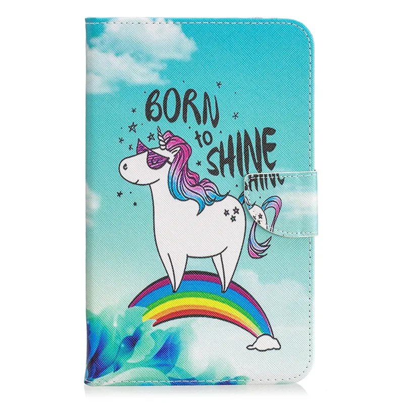 Чехол для планшета для Funda Amazon Kindle Fire HD 7 чехол Kawaii Единорог кошка щенок кожаный чехол для всех новых Fire 7 9th поколения