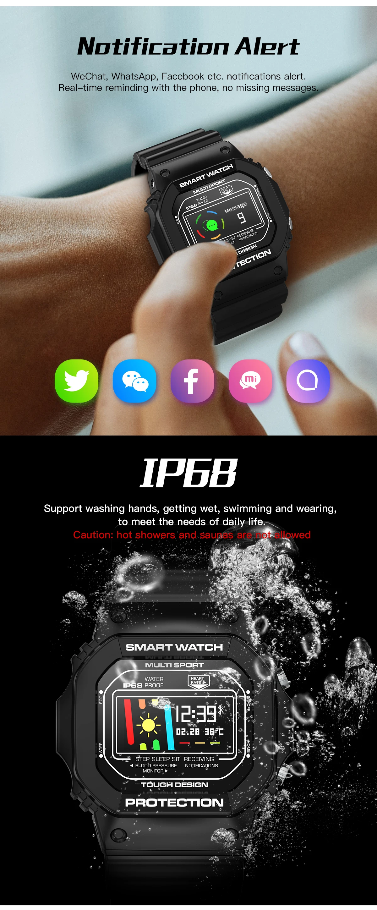 Karuno X12 ЭКГ+ PPG Смарт часы Ip68 Водонепроницаемые Фитнес Спортивные часы для Ios Android монитор сердечного ритма кровяное давление умные часы