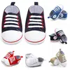 Stylish Soft Sole Newborn Baby Shoes Boys Girls Canvas Cloth Lace Up Shoes Pre-Walker White Crib Shoes Sneakers 0-18 Months ► Photo 3/6