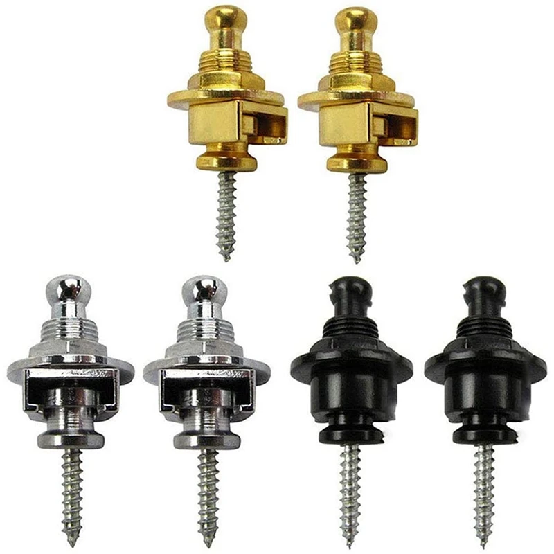 

6Pcs Guitar Strap Lock Set Guitar Strap Button Strap Locking System Hold Tight with Easy Remove Screw and Retainer