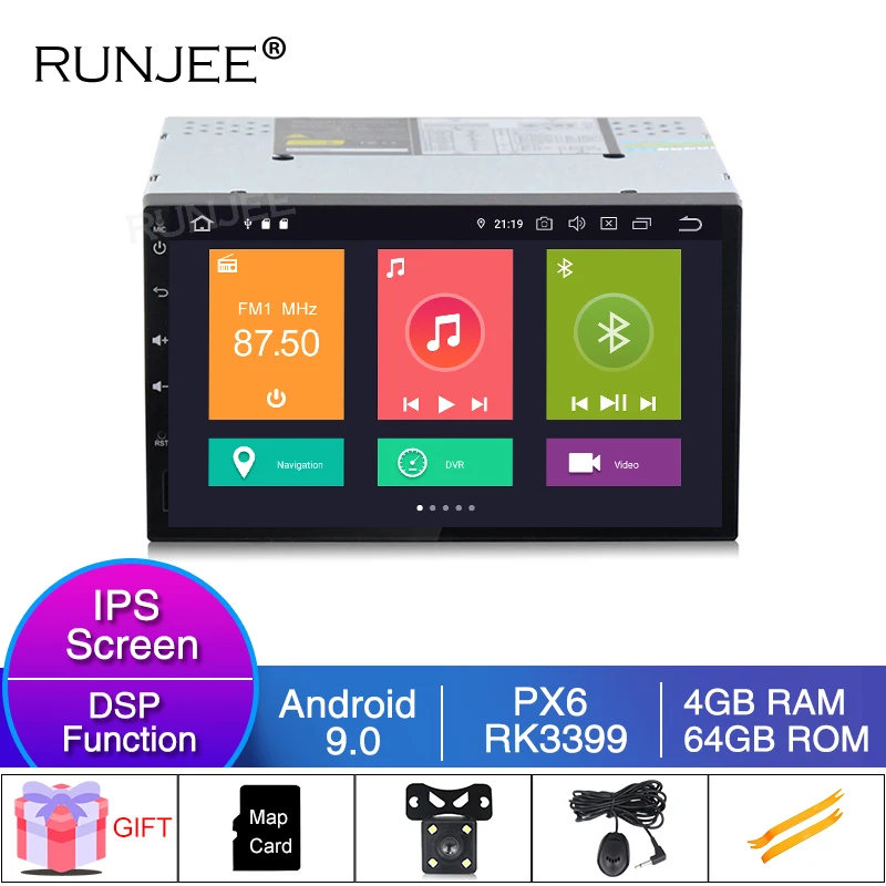 

RUNJEE 7 inch Android 9 Car Multimedia player IPS DSP 2 din For VW Honda Verna Nissan Sonata Volvo car Radio dvd stereo