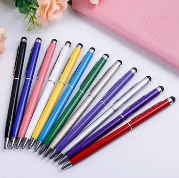 

500PCS 2 in 1 with Ball Point Capacitive Stylus Touch Pen For IPhone 7 7plus 6 6s 5 Cellphone Mobile Tablet PC DHL