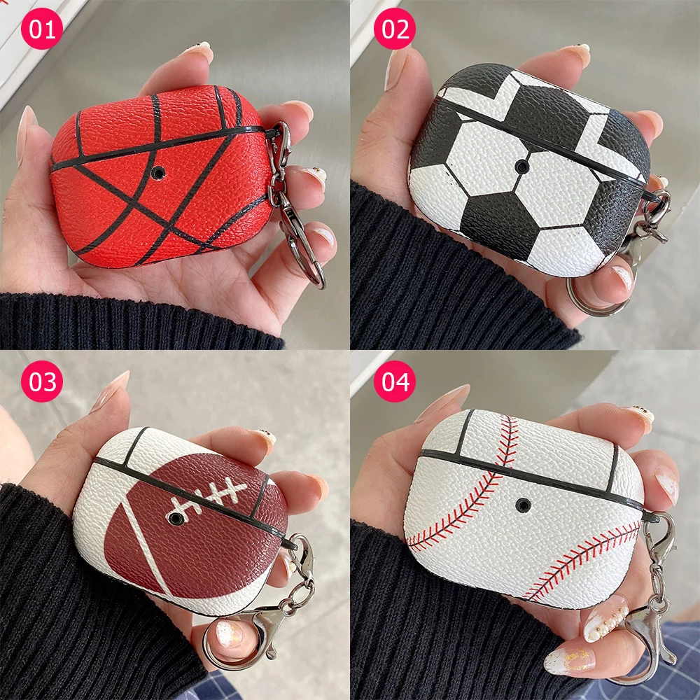 Baseball Leather Case For Airpods Cute pattern Case for Apple