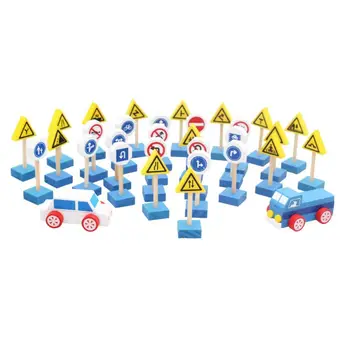 

Wooden Puzzle Traffic Signs Knowledge Playing Cards Kindergarten Teaching Aids
