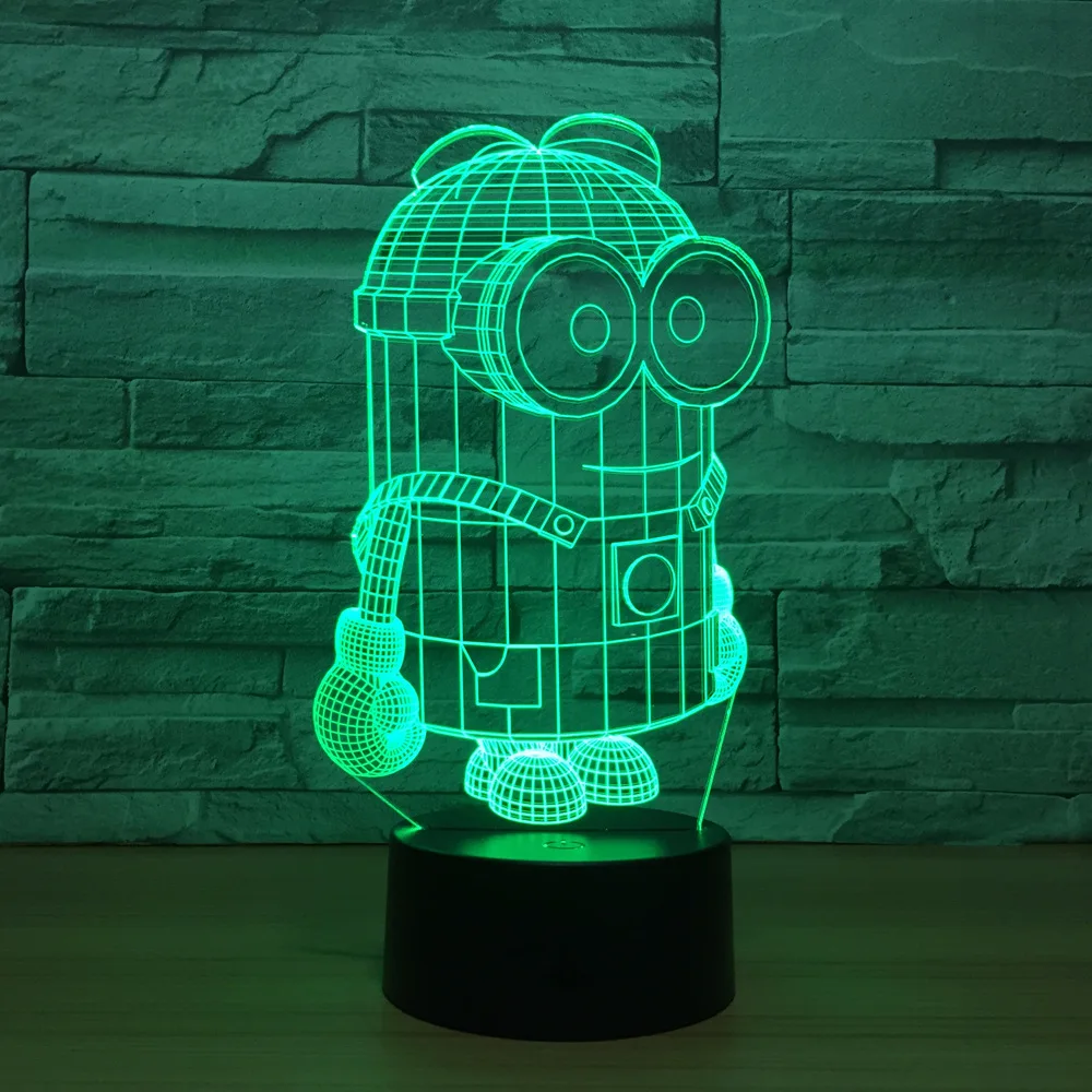 Cartoon Cute 3D Minions LED Night Light Desk Table Lamp 7 Colors Touch Switch Colorful For Child Baby Birth Christma Gift