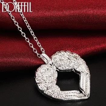 

DOTEFFIL 925 Sterling Silver 18 Inch Angel Wings Love Pendant AAA Zircon Necklace For Women Fashion Wedding Party Charm Jewelry