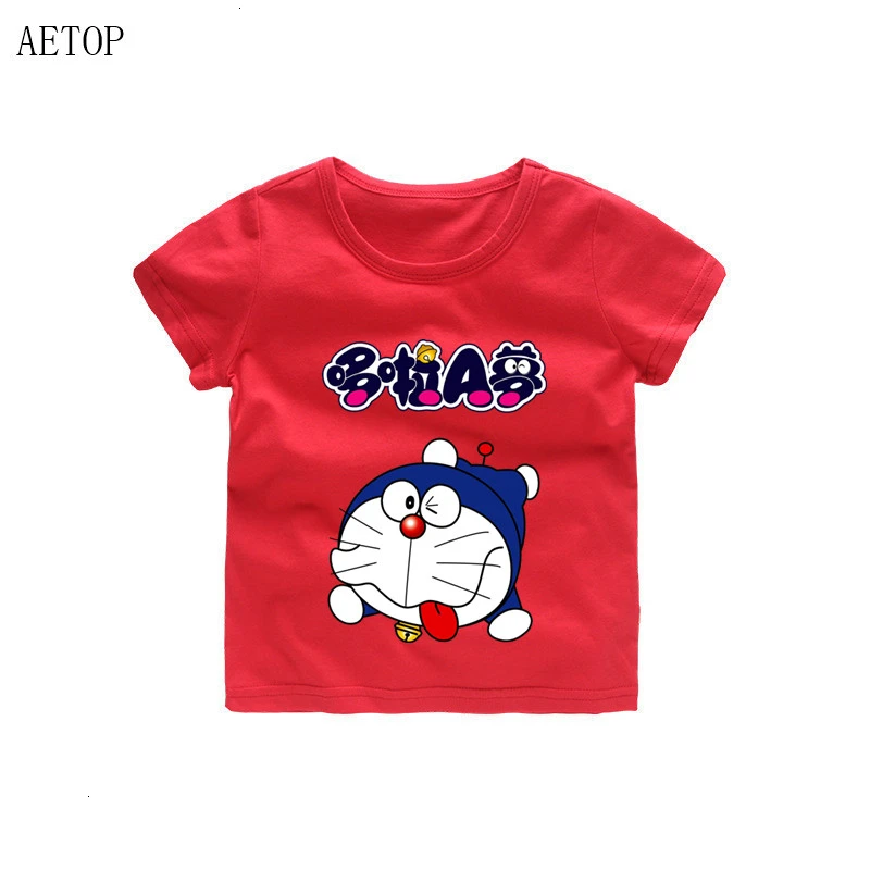 Детская футболка с принтом «Doraemon nobi nobita» для мальчиков и девочек детская футболка из натуральной кожи летние топы для малышей, футболки с рисунками - Цвет: as picture