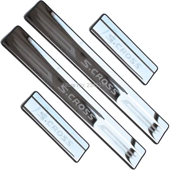 

For Suzuki SX4 S-Cross 2014-2017 2018 2019 Stainless Door Sill Kick Scuff Plate Guard Pedal Protector Trim Cover Car Accessories